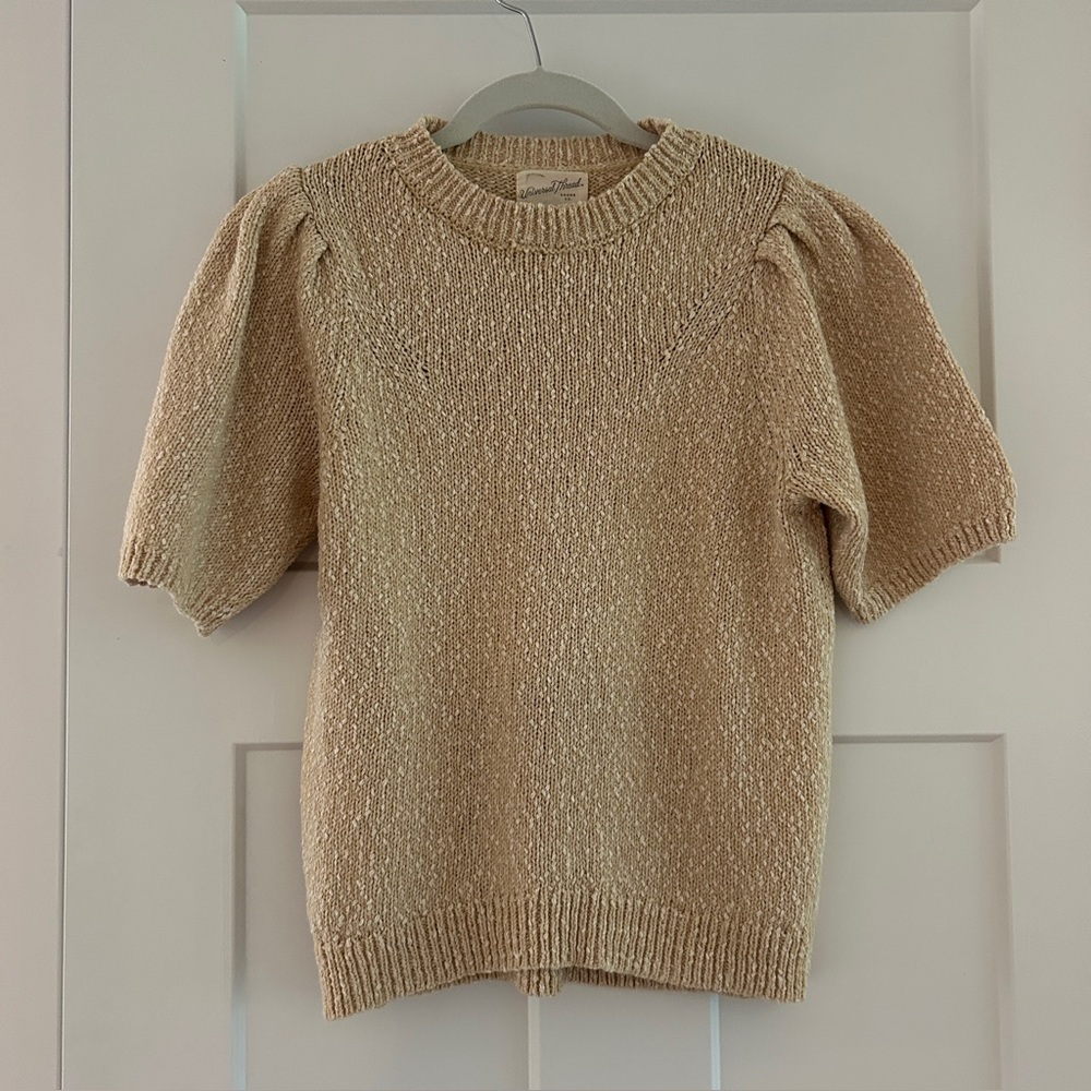 Universal Thread Short Sleeve Crewneck Sweater,‎ Ivory, Size XS